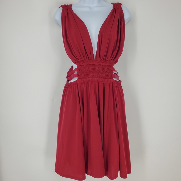 Express Dresses & Skirts - Express Cut Out Waist Plunge Neckline Dress Sz M